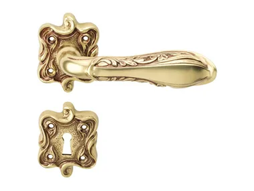 LIBERTY - Chromed brass door handle on rose with lock by LINEA CALI' - view 2